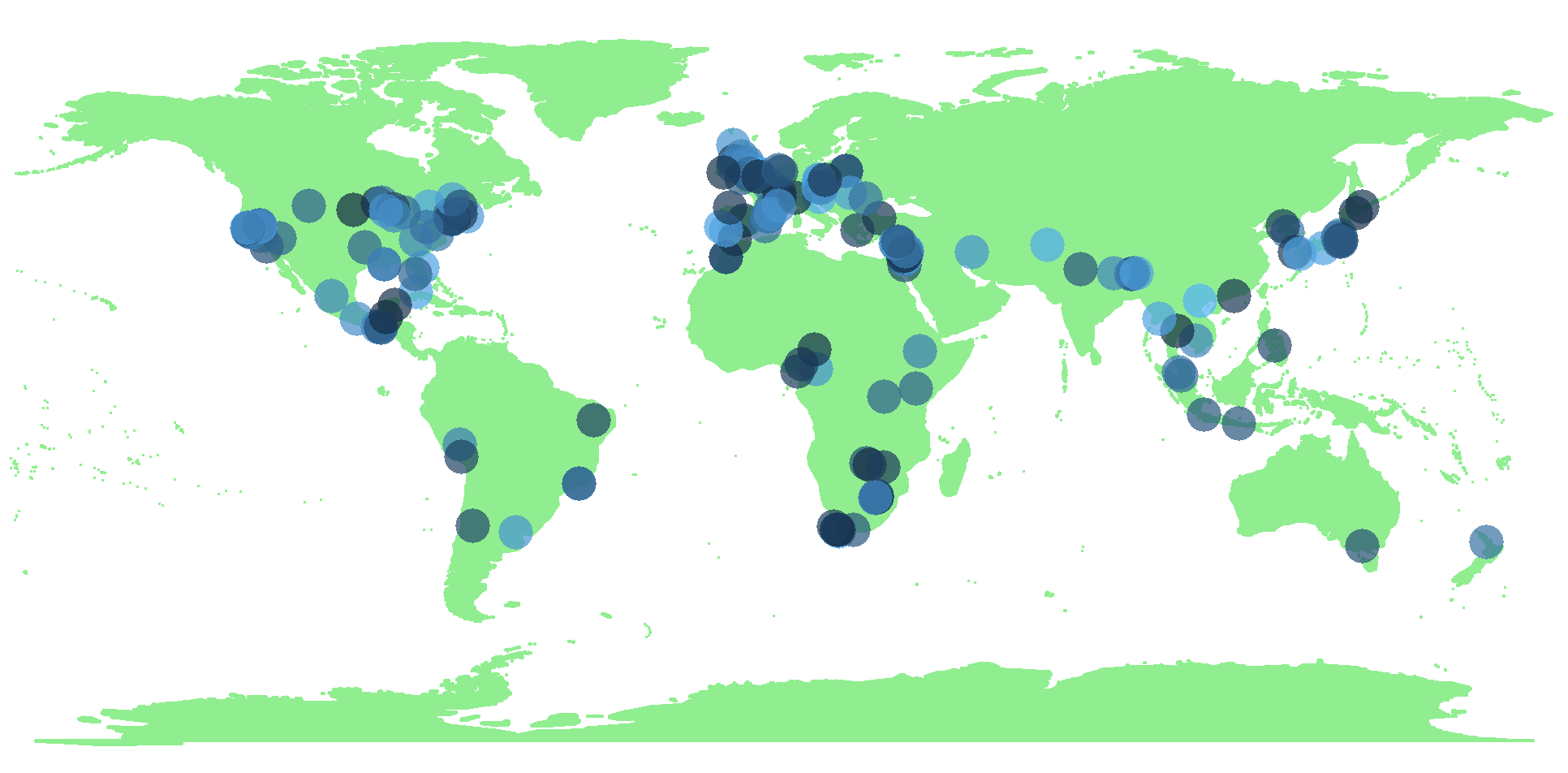 World.map.coloured.plot 
