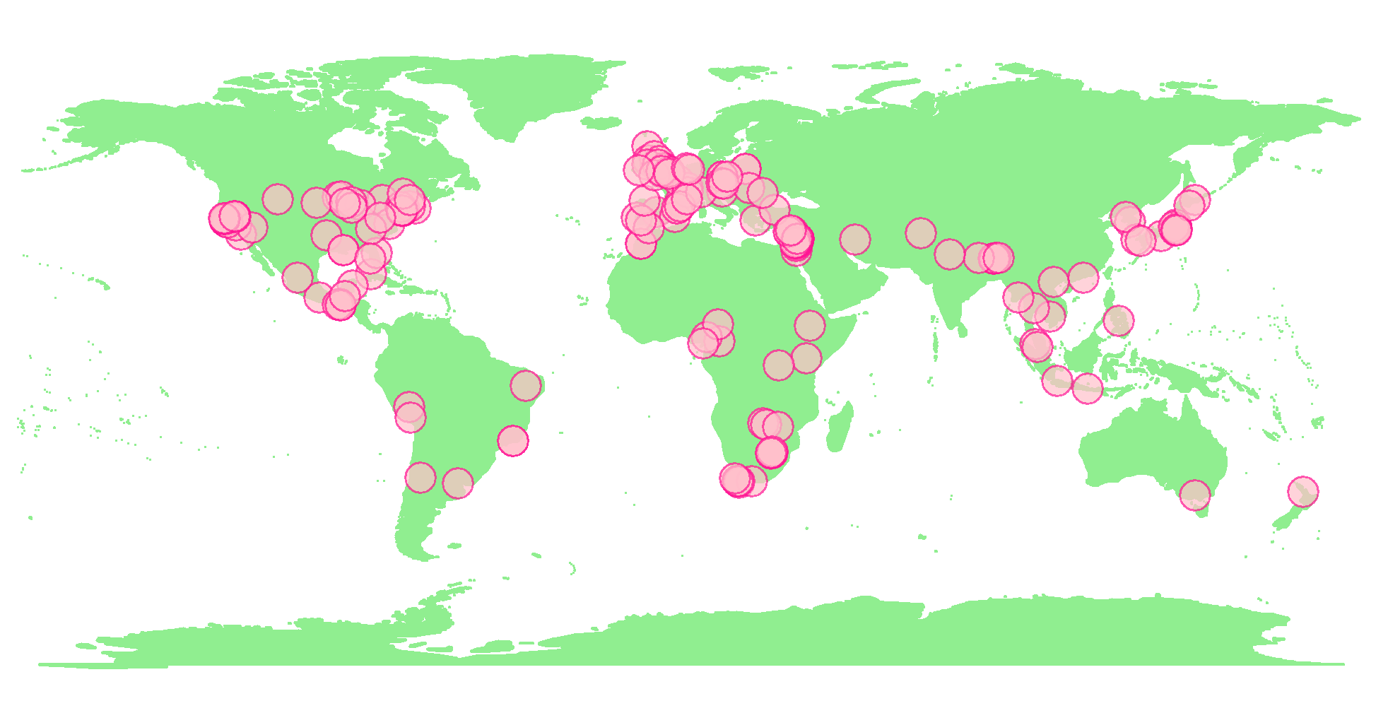 plot coordinates on map Plotting Data Points On Maps With R